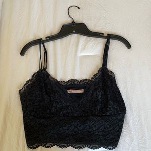 So Black Lace Crop Top